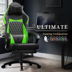 Sedia da corsa - Sedia da gaming - Sedia da ufficio - Sedia da lavoro - Sedia - Verde scuro - Design ergonomico con supporto lombare