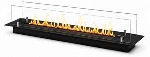 Topline - Bruciatore Per Camino A Bioetanolo 2,5lt Da Incasso 90x21x25 cm Black Edition in Acciaio
