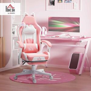 Sedia da gaming - Sedia per giocatori - Sedia da ufficio - Sedia per scrivania - Sedia girevole - Design con orecchie da gatto