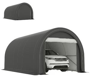 Outsunny Tendone da Giardino per Auto e Attrezzi con Ingresso a Cerniera, Picchetti e Funi, 500x300x240 cm