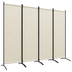 Outsunny Paravento da Esterno e Interno a 4 Pannelli Pieghevole, 221x50x172cm, Crema