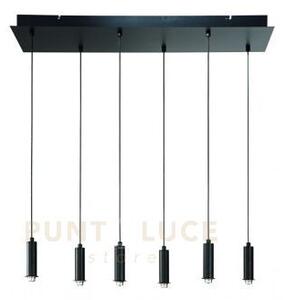 Base per sospensione golf a led 6 luci 3000k 3847lm 72w nero matto 