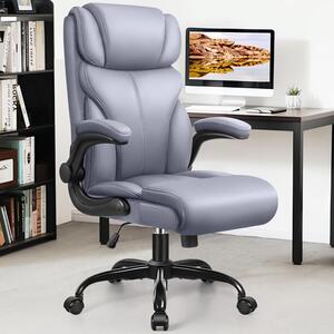 Sedia da ufficio ergonomica, sedia da ufficio grande e alta, sedia da computer con braccioli pieghevoli, sedia da ufficio per l'home office con funzionalità avanzate