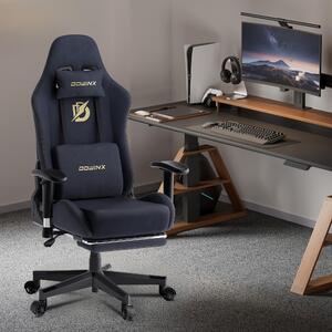 Sedia da gaming – Sedia ergonomica per computer con poggiapiedi, supporto lombare e braccioli regolabili – Capacità massima: 150 kg – Colore: nero