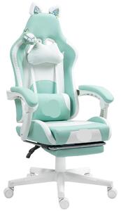 Sedia da gaming con poggiapiedi, sedia da ufficio, ergonomica, regolabile, inclinabile fino a 135°