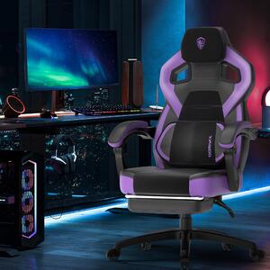 Sedia da gaming ergonomica con poggiapiedi e schienale regolabile