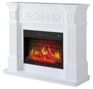 Stufa elettrica a stufa, 1800W, riscaldamento d'ambiente, finitura in mattoni bianchi