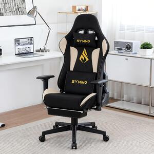 Sedia da gaming - Sedia da ufficio - Sedia girevole - Colore nero - Design ergonomico - Poggiapiedi regolabile