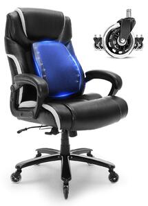 Sedia da ufficio ergonomica - Sedia girevole per ufficio, sedia da lavoro, sedia da scrivania con supporto lombare - Nera