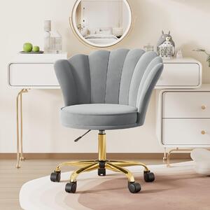 Sedia da ufficio - Sedia girevole - Sedia da scrivania - Sedia con braccioli - Sedia da lavoro - Elegante struttura dorata a 5 razze