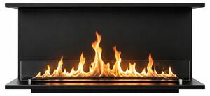 Giove 120 - Camino a Bioetanolo da Incasso Trifacciale 120x50x30 cm con Bruciatore 3lt in Acciaio
