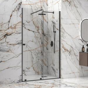 Kamalu porta doccia colore nero 130 cm scorrevole senza telaio | knm4000n