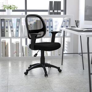 Sedia da ufficio Flash Furniture, schienale medio, rivestita in tessuto. Dimensioni del prodotto in pollici (lunghezza x larghezza x altezza): 24,0 x 21,0 x 39,0