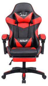 Sedia ergonomica da gaming - Sedia da ufficio - Sedia per giocatori - Sedia girevole - Sedia da lavoro - Con poggiapiedi regolabile