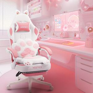 Sedia da gaming rosa - sedia da ufficio - sedia da gaming - arredo per ufficio - sedia da ufficio con orecchie a forma di gatto