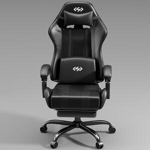 Sedia ergonomica da gaming - Sedia da ufficio - Sedia per computer - Sedia da lavoro - Nera