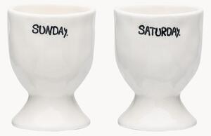 Set di 2 portauova fatti a mano Weekend