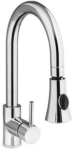 Rubinetto da cucina – Miscelatore in acciaio inossidabile – Rubinetto per lavello – Bocchetta girevole – Altezza 37 cm