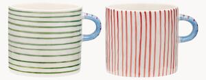 Set di 2 tazze XL dipinte a mano Stripe Affair