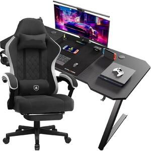 Set da gaming - Scrivania e sedia - Scrivania da gaming - Postazione di lavoro - Sedia da gaming - Sedia regolabile - Design ergonomico