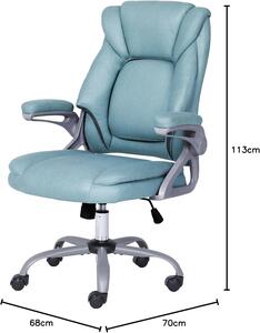 Sedia da ufficio executive con braccioli pieghevoli a 90°, sedia ergonomica da ufficio con schienale alto e cuscino ammortizzato, girevole e regolabile in altezza
