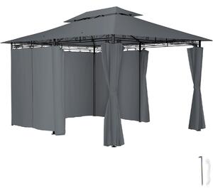 Tectake gazebo da giardino deluxe emine con 6 teli laterali