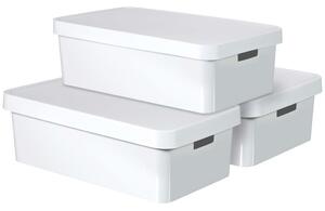 Curver 421848 "Infinity" Storage Box with Lid 3 pcs 30 L White 240671