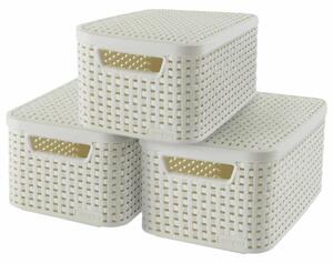 Curver 421838 "Style" Storage Box with Lid 3 pcs Size S White 240586