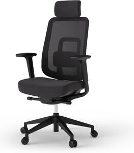 Sedia da ufficio ergonomica PureBack, con poggiatesta, braccioli regolabili in 4 direzioni e meccanismo sincronizzato, ideale per l'ufficio domestico, l'ufficio e il gaming, una sedia girevole confortevole
