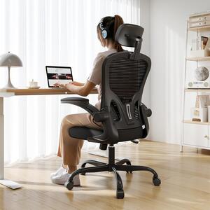 Sedia da ufficio ergonomica, con una capacità di carico di 350 lb, sedia da computer con schienale alto, ideale per lunghe ore di lavoro, confortevole e girevole a 360°