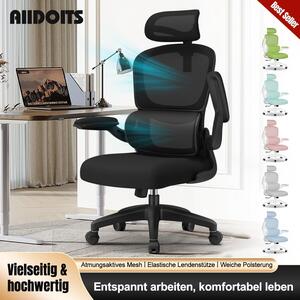 Sedia da ufficio ergonomica con poggiatesta, braccioli e supporto lombare regolabili, adatta a utenti fino a 150 kg