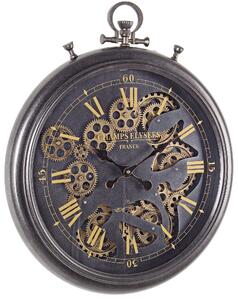 Orologio da Parete 52,5x7,5x61,5 cm in Acciaio e Vetro Engrenage