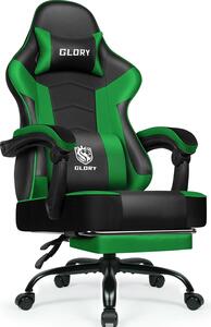 Sedia da gaming – Sedia ergonomica da scrivania con poggiapiedi regolabile e rotazione a 360°, rivestita in ecopelle