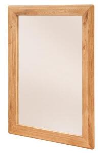 Specchio rettangolare con cornice in legno massello naturale