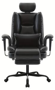 Sedia da ufficio ergonomica – Sedia per computer – Imbottitura in memory foam – Elevata capacità di carico – Supporto lombare – Colore nero