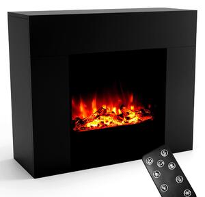 Camino elettrico moderno, autoportante, con riscaldamento da 1500 Watt e fiamme LED