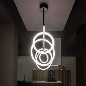 Marchetti Lampada LED a sospensione Ulaop, 5 anelli, bianco
