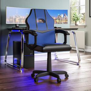 Sedia da gaming - Sedia da ufficio - Sedia per videogiochi - Sedia nera e blu - Comoda - Altezza regolabile e rotazione a 360°