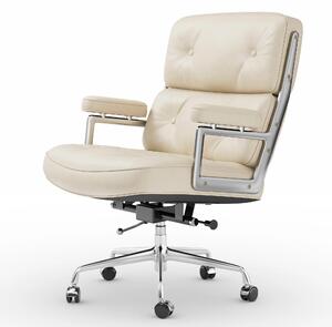 Sedia da ufficio – Sedia direzionale ergonomica con rotelle – Comoda sedia girevole con rivestimento effetto pelle