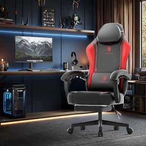 Sedia da gaming ergonomica - Sedia da gaming nera - Sedia da ufficio - Poltrona reclinabile - Sedia da gaming con poggiapiedi
