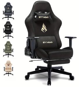 Sedia da gaming, sedia da ufficio – Sedia ergonomica con imbottitura in memory foam e poggiapiedi estraibile