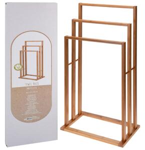 Bathroom Solutions Porta Asciugamani in Bambù con 3 Barre