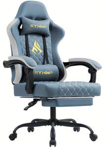 Sedia da gaming - Sedia per videogiochi - Sedia da ufficio - Sedia per PC - Sedia da lavoro - Design ergonomico - Poggiapiedi regolabile