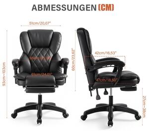 Sedia da ufficio - Sedia da ufficio con poggiapiedi - Sedia per ufficio - Sedia da lavoro - Sedia girevole - Design ergonomico
