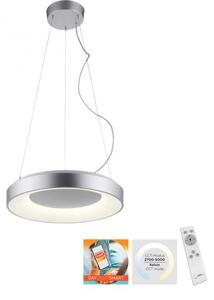 JUST LIGHT KETO ANIKA Lampada a sospensione a LED, colore della luce regolabile, 26,5 W, argento/bianco, 60-120 cm, 17075-21
