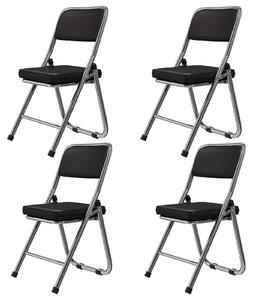 Sedia da ufficio impilabile, color marrone, set da 4 - Sedia ergonomica per riunioni con seduta in pelle