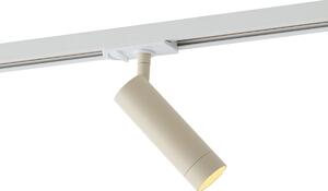 Faretto moderno beige con adattatore bianco per sistema a binario monofase GU10 35mm - Iconic Jeana Luxe
