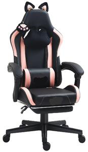 Sedia da gaming - Sedia ergonomica da scrivania con poggiapiedi e design unico - Nera - Capacità di carico: 150 kg