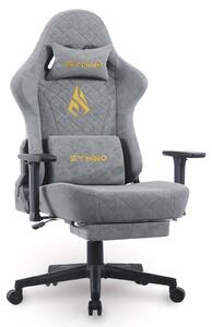 Sedia da gaming - Sedia da ufficio - Sedia per giocatori - Colore: nero e grigio - Ergonomica - Schienale e poggiapiedi regolabili