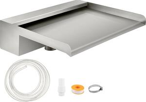 Doccia a cascata per piscina - fontana in acciaio inox 30x26x8 cm - doccia a spruzzo 37 mm - doccia a spruzzo con ingresso acqua